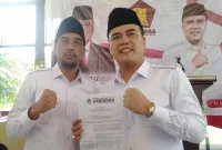 Ketua DPC Gerindra Kabupaten Bekasi Aria Dwi Nugraha (Kanan)