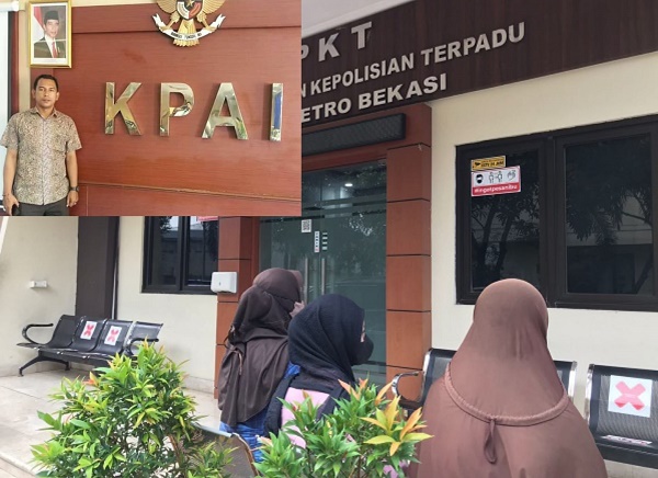 Foto: Saat Korban Melapor ke Polres Kabupaten Bekasi