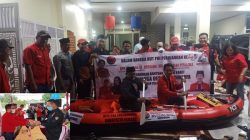 HUT Ke-49, PDIP Kabupaten Bekasi Bagikan Perahu Karet
