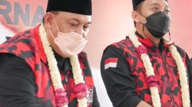 Ketua Dewan Pembina Laskar Ganjar-Puan (LGP) H. Mochtar Mohammad (kiri) dan Ketua Umum LGP, Nawang Andi Kusumah, SH, M.Kn. (kanan)(Foto: Istimewa)