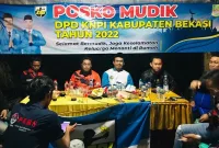 Dankoti PP Kunjungi Posko Mudik DPD KNPI Kabupaten Bekasi