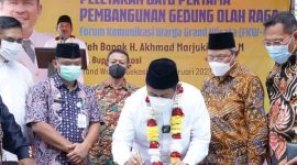 Plt Bupati Bekasi H. Akhmad Marjuki Hadiri Peletakan Batu Pertama Gedung Olahraga FKWGW 