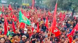 Aksi Demo Depan PT. Hankok Kabupaten Bekasi