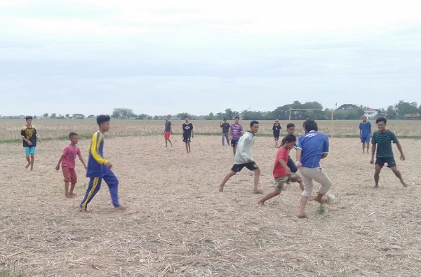 Foto: Lokasi Sawah Beralih Fungsi Jadi Lapangan Sepak Bola