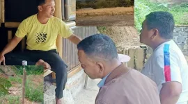 Foto: H. Uno Saat Berbincang Dilokasi Lahan Milik Barata