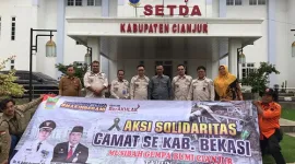 Camat Se Kabupaten Bekasi Antarkan Bantuan Korban Gempa Cianjur