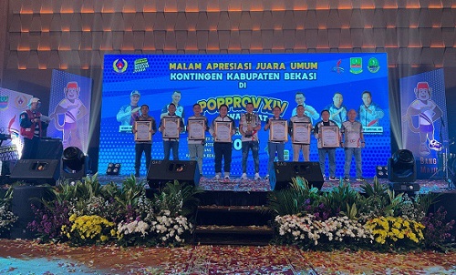 Apresiasi Kontingen Kabupaten Bekasi Raih Juara Umum Poprov Jabar 2022