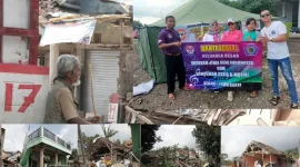 YJSI & Seniman Bersatu Dilokasi Gempa Cianjur Jawa Barat