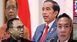 Foto: Presiden Ir. H. Joko Widodo, Koordinator SIAGA 98, Hasanuddin, Menko Polhukam, Mahfud MD dan Kepala PPATK , Ivan Yustiavandana