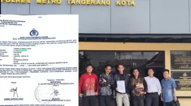 Foto: Devisi Hukum Warta Sidik Usai Membuat Laporan Polisi