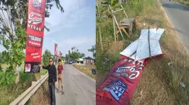 Iklan Rokok di Jalan Raya Pebayuran Kabupaten Bekasi