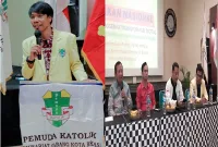 Foto: Ketua Komcab Pemuda Katolik Kota Bekasi, Arnoldus Simbolon & Aula Pandawa Sekolah Victory Plus Kota Bekasi