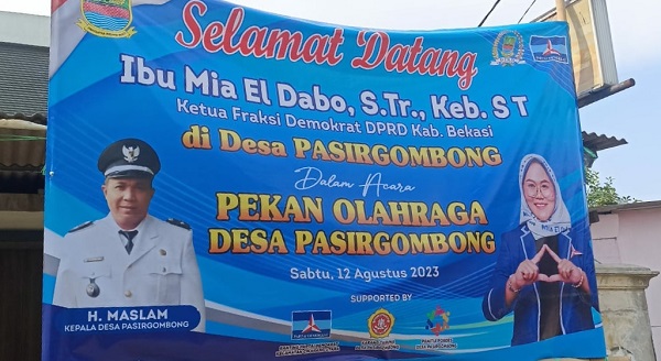 Foto: Baliho Kades Pasir Gombong Dengan Bacaleg Partai Demokrat