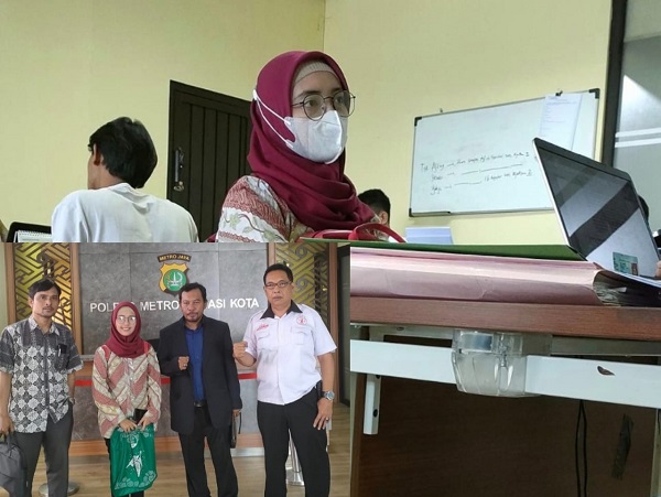 Foto: Dwi Ayu Eriyanti Bersama Tim Kuasa Hukum di Polres Metro Bekasi Kota