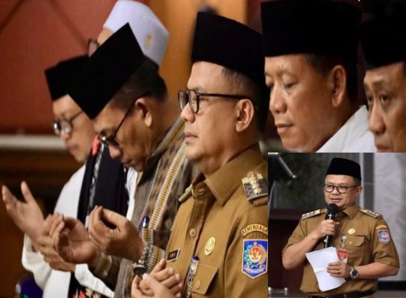 Foto: Pj Walikota Bekasi Raden Gani Muhamad Saat Hadiri Ratiban Pelepasan 114 PNS Pemkot Bekasi ke Tanah Suci