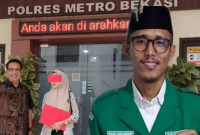 Foto: Ketua PAC GP Ansor Kebalen: Safaruddin Bi'in dan Agus Budiono Saat Mendampingi HP di Polres Metro Kabupaten Bekasi