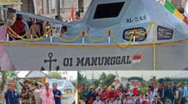 Miniatur Kapal Boat Perang Warga RT 01 RW 024 Perum Vila Gading Harapan Kebalen