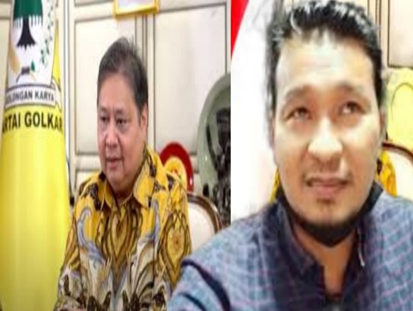 Foto: Mantan Ketum Partai Golkar, Airlangga Hartarto (Kiri) & Pengamat Samuel F Silaen (Kanan) 