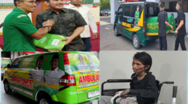 Foto: Ketua PAC PPP Babelan saat menerima mobil Ambulance yang diserahkan H. Ade Kuswara Kunang