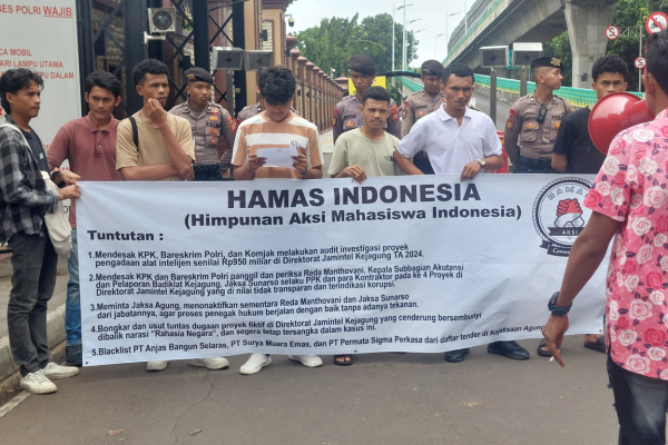 Foto: Aksi Hamas Indonesia di Depan Kejaksaan Agung RI