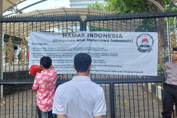 Foto: Hamas Indonesia Saat Gelar Aksi di Depan Kejaksaan Agung RI