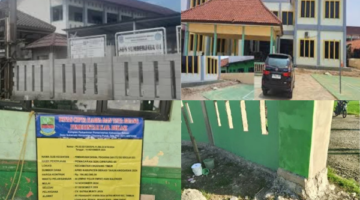 Foto: Pagar SDN 04 Desa Sumberjaya, Kantor Kelurahan Kebalen dan Pagar SDN 05 Cipayung, Kabupaten Bekasi 