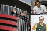 Foto: Direktur Penyidikan KPK, Asep Guntur Rahayu dan Mantan Gubernur, Jawa Barat, Ridwan Kamil. 