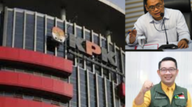 Foto: Direktur Penyidikan KPK, Asep Guntur Rahayu dan Mantan Gubernur, Jawa Barat, Ridwan Kamil. 