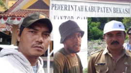 Foto: Ketua KSM GMBI Babelan, Rosul, Warga Tambun Kutut, Andi dan Kepala Desa Pahlawan Setia, Zainal Abidin