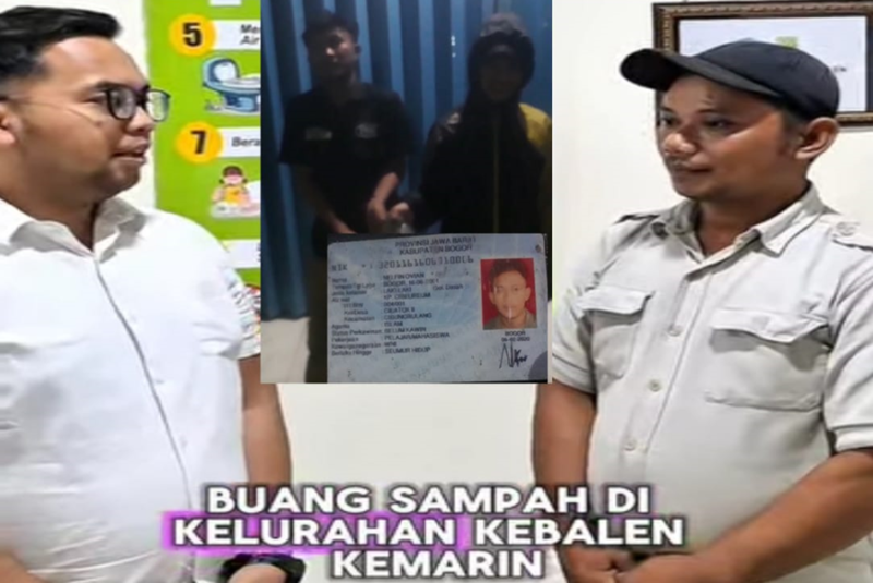 Foto: Lurah Kebalen Andika Journalisandi Bersama Ketiga Pelaku Pembuang Sampah Sembarangan