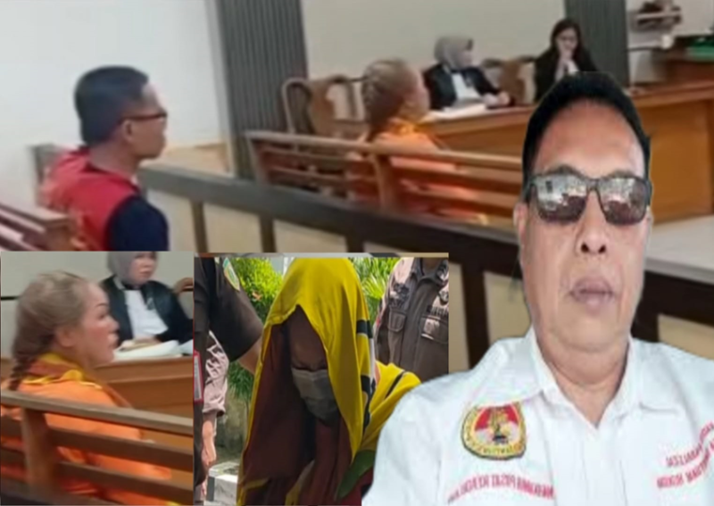 Foto: Agus Budiono dan Suasana Persidangan di Pengadilan Negeri (PN) Kota Jambi