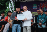 Ketua PWI Bekasi Raya, Ade Muksin Bersama Wakil Walikota Bekasi, Harris Bobihoe