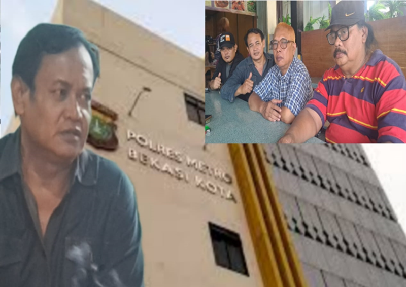 Foto: Korban Kasdi Bersama Ketua Korwil FBR Kota Bekasi, Noval Said, Pendamping Hukum , Agus Budiono dan Anggota FBR di Kantin Wilayah Polres Metro Bekasi Kota  