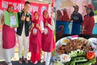 Tim Masak RT 001, Septia Dwisaputri, Ismawati, Sri Lestari Bersama Chef Jordhy dan Ketua RT 001, Padmono Saat Memberikan Support Bagi Para Peserta Lomba   
