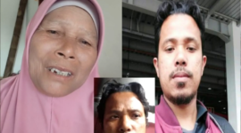 Foto: Yuslinar Ibu Eriswanto dan Eriswanto Ketika Menghubungi Ibunya di Kampung