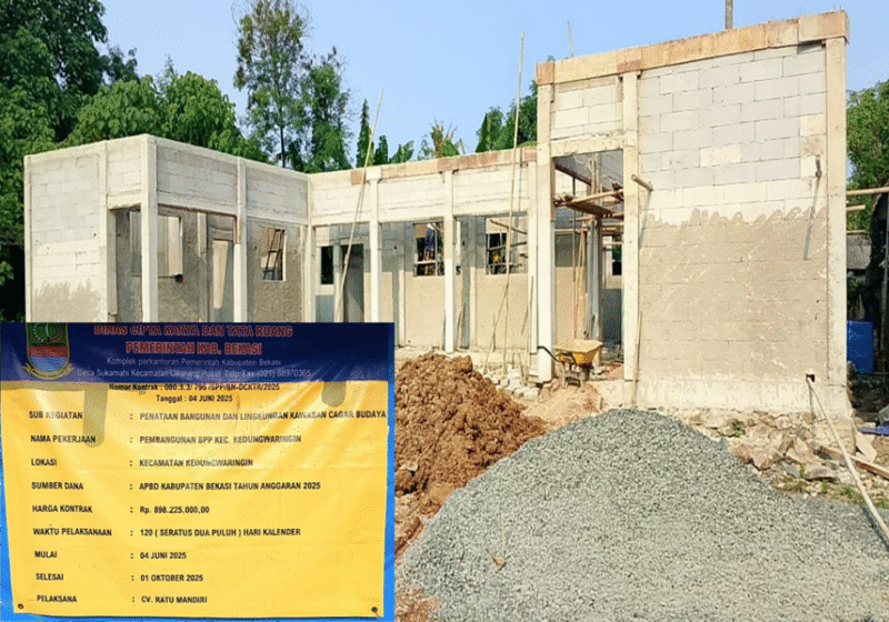 Foto: Proyek Pembangunan Kantor Balai Penyuluhan Pertanian (BPP) Kecamatan Kedung Waringin