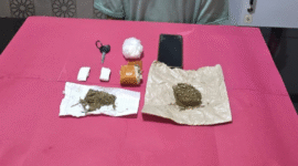 Teks Photo : Barang Bukti 68 Gram Daun Ganja Kering 