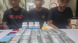 Teks Photo: Barang Bukti Tramadol Dan Heximer Beserta Terduga  Pengedar