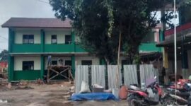 Photo: Proyek bangunan SDN Ciketing Udik III Kota Bekasi yang belum rampung