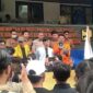 Teks : Puluhan Mahasiswa BEM-PTNU saat lakukan  Aksi UNRAS 