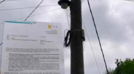 Kabel Wifi Ilegal di Tiang PLN Simalungun 