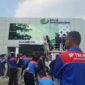 Teks Photo: Ratusan Buruh SP TSK SPSI Saat Menggelar Unras Di Depan Kantor BPJS Ketenagakerjaan Sukabumi