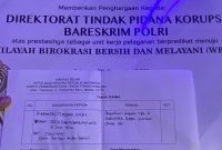 Photo: Tanda terima bukti laporan Kortas Tipidkor Polri 