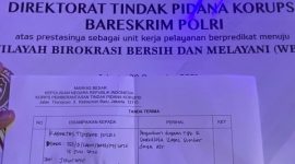 Photo: Tanda terima bukti laporan Kortas Tipidkor Polri 