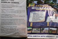 Photo: Banner Kritik Warga dan Banner Klaim Keberhasilan Calon Kades Ciledug Petahana, Iing Solihin, A.MD