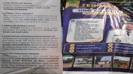 Photo: Banner Kritik Warga dan Banner Klaim Keberhasilan Calon Kades Ciledug Petahana, Iing Solihin, A.MD